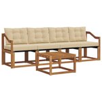 vidaXL Ensemble de canapés d'extérieur 5 pc Naturel et Beige