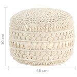 vidaXL Pouf fait à la main en macramé 45x30 cm Coton