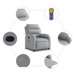 vidaXL Fauteuil de massage inclinable gris clair tissu