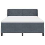 vidaXL Lit à ressorts avec tête de lit Gris foncé 160 x 200 cm Velours