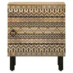 vidaXL Table de chevet noir 40x33 5x46 cm bois de manguier massif brut