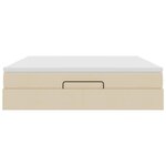 VidaXL Cadre de lit ottoman avec matelas crème 180x200 cm tissu