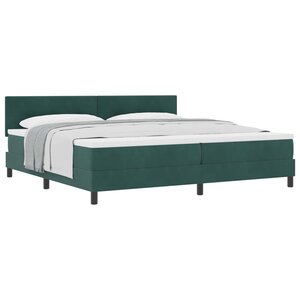 vidaXL Lit à ressorts avec matelas Vert foncé 200 x 200 cm Velours