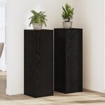vidaXL Supports de plantes - 2 Pièces - Chêne noir - 33 x 33 x 100 cm - Bois reconstitué