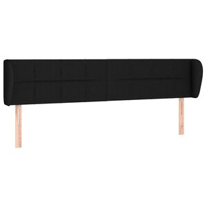 vidaXL Tête de lit avec oreilles Noir 163x23x78/88 cm Tissu