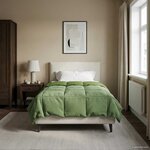 vidaXL Duvet d'hiver Matelassé Vert 155 x 220 cm Microfibre