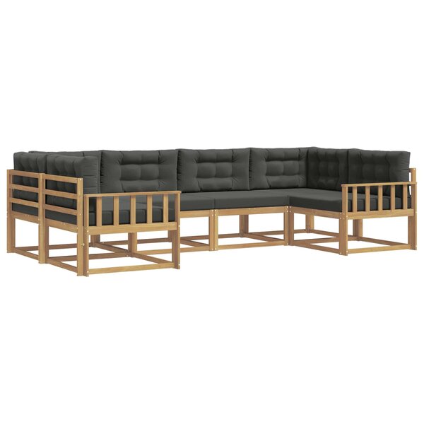 vidaXL Ensemble de canapés d'extérieur 6 pc Blanc et anthracite