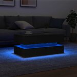 vidaXL Table basse avec lumières LED chêne noir 90x50x40 cm
