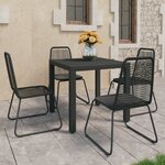 vidaXL Ensemble à manger de jardin 5 Pièces PVC résine tressée noir