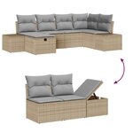 vidaXL Ensemble de canapé de jardin 6 Pièces Beige 55 x 62 x 69 cm