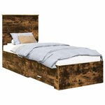 vidaXL Cadre de lit Chêne Fumé et Argent 70 x 190 cm Bois d'ingénierie