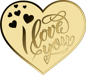Monnaie I LOVE YOU 1/1000 Oz Medaille Or