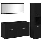 vidaXL Ensemble de meubles de salle de bain 3 Pièces Chêne noir