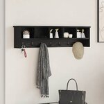 vidaXL Porte-manteau mural avec étagère Chêne noir 100 x 16 x 26 cm
