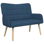 vidaXL Sofa 2 places Bleu 115 x 61 x 87 cm Tissu
