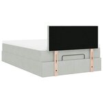 vidaXL Cadre de lit ottoman et matelas gris clair 120x200 cm velours