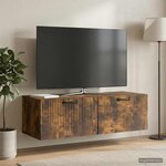 vidaXL Meuble TV mural Chêne fumé 98 x 41 x 30 cm Bois d'ingénierie