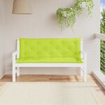 vidaXL Coussins de banc de jardin lot de 2 vert vif tissu Oxford