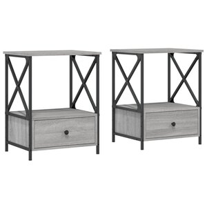 vidaXL Tables de chevet 2 Pièces sonoma gris 50x41x65 cm bois ingénierie
