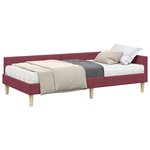 vidaXL Cadre de lit d'angle avec matelas 2 pc Bordeaux 90 x 200 cm