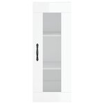 vidaXL Buffet haut Blanc brillant 34 5x34x180 cm Bois d'ingénierie