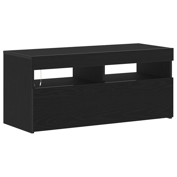 vidaXL Meuble TV Noir 90 x 35 x 40 cm Bois d'ingénierie