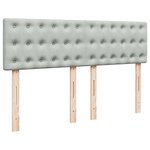 vidaXL Sommier à lattes de lit et matelas Gris clair 160x200cm Velours