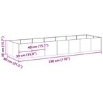 vidaXL Jardinière anthracite 280x80x40 cm acier