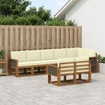 vidaXL Ensemble de canapés d'extérieur 8 pc Naturel et Crème Polyester