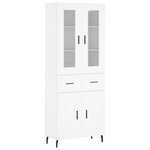vidaXL Buffet haut Blanc 69 5x34x180 cm Bois d'ingénierie