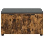 vidaXL Banc d'entrée avec coussin Chêne fumé 80 x 46 x 46 cm