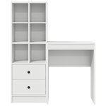 vidaXL Bureau en bois reconstitué blanc avec rangement
