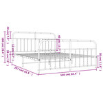 vidaXL Cadre de lit métal sans matelas et pied de lit blanc 160x200 cm
