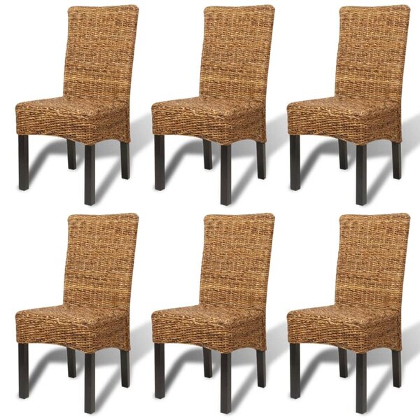 vidaXL Chaises à manger lot de 6 bois solide de manguier et abaca