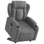 vidaXL Fauteuil inclinable de massage électrique Gris foncé Tissu