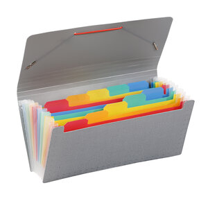 Trieur accordéon 10 compartiments - Format chèque 26x13cm RAINBOW TOUCH