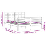 vidaXL Cadre de lit sans matelas blanc 160x200 cm bois massif