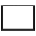 vidaXL Pieds de table à manger en U 2 pièces Noir 100 x (72-73) cm Acier
