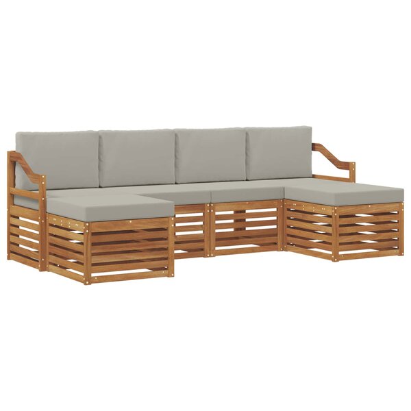 vidaXL Ensembles de canapés avec coussin 6 Pièces Gris Naturel et Clair