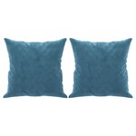 vidaXL Canapé 2 places avec oreillers décoratifs bleu 140 cm velours