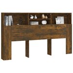 vidaXL Armoire de tête de lit Chêne fumé 180x19x103 5 cm