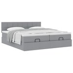 VidaXL Cadre de lit ottoman et matelas gris clair 180x200cm tissu