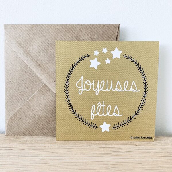 Carte - Joyeuses fêtes - Doré