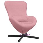 vidaXL Fauteuil œuf Rose Velours