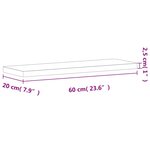 vidaXL Étagère murale 60x20x2 5 cm bois massif de hêtre