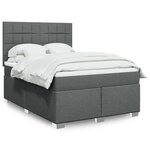 vidaXL Sommier à lattes de lit avec matelas Gris foncé 140x200cm Tissu