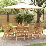Chaises de jardin vidaXL pliables 8 Pièces en bois massif de teck