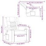 vidaXL Fauteuil de massage inclinable gris nuage tissu
