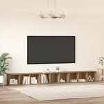 vidaXL Ensemble meuble TV 3 Pièces Chêne artisanal 37 x 35 x 107 cm
