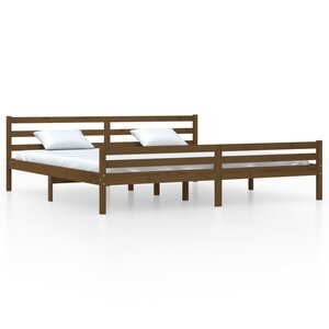 vidaXL Cadre de lit sans matelas marron miel bois massif 200x200 cm